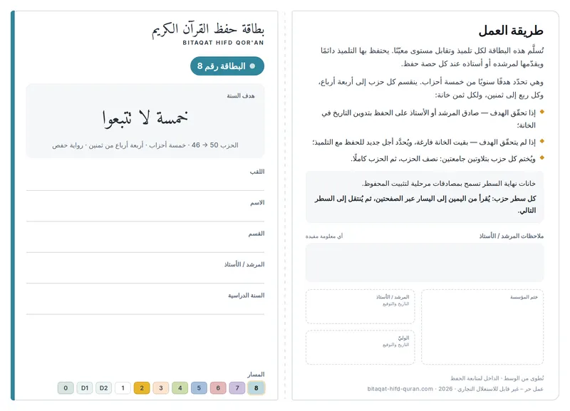 المستوى 8 — الوجه الأمامي